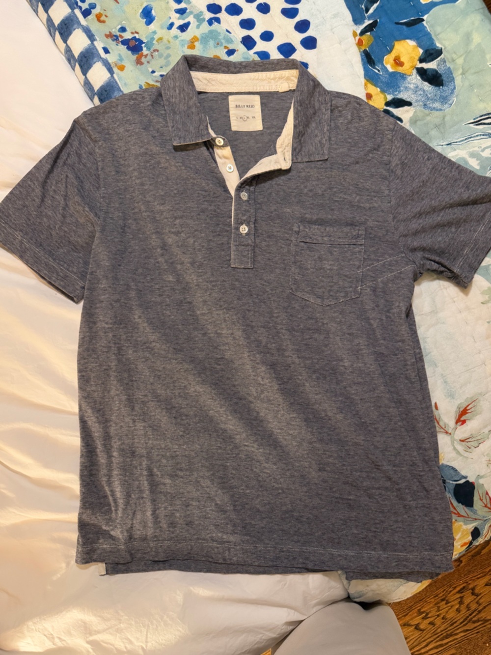 Heather Navy Short Sleeve Polo Shirt